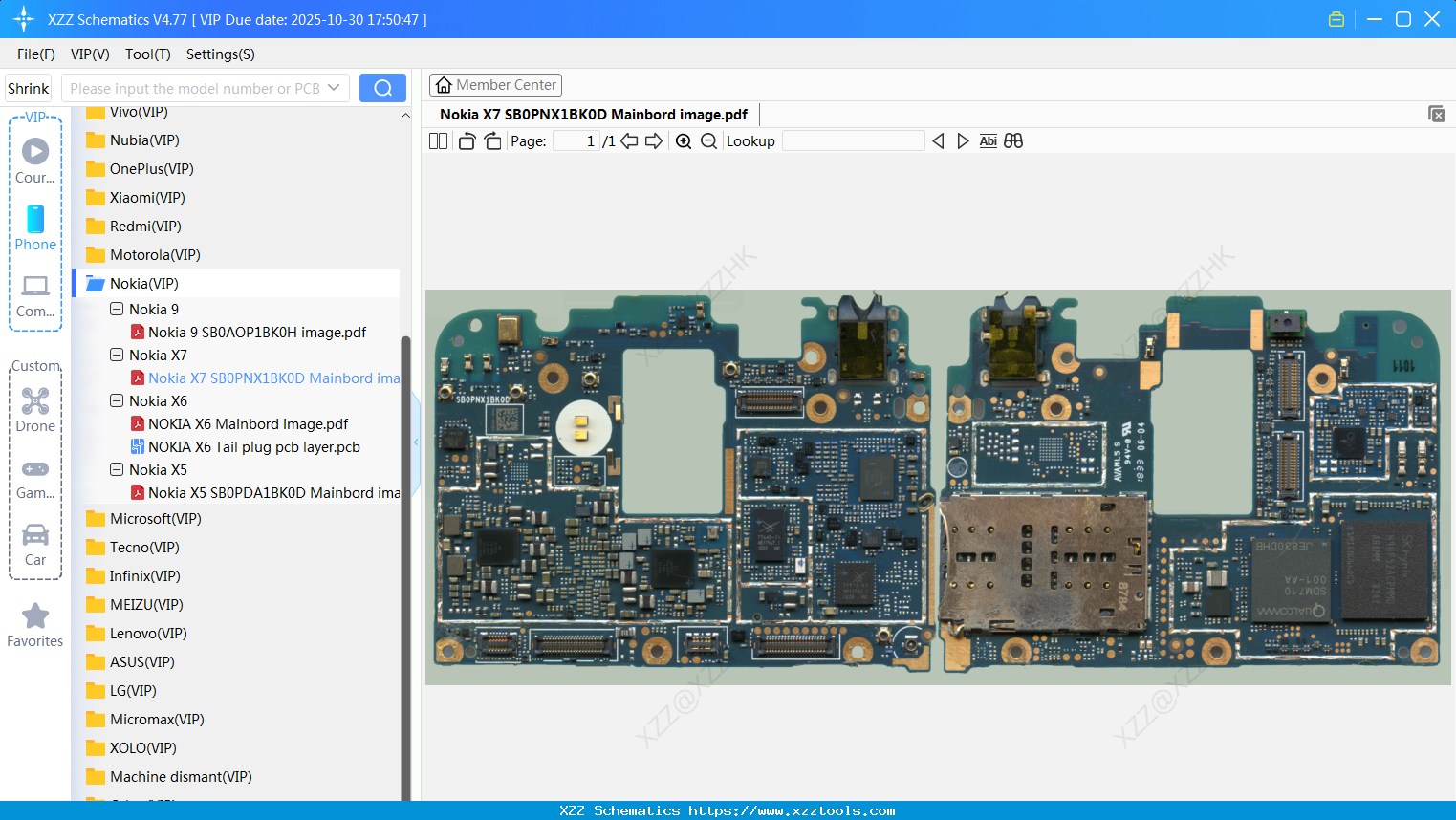 Nokia X7 SB0PNX1BK0D Mainbord Image